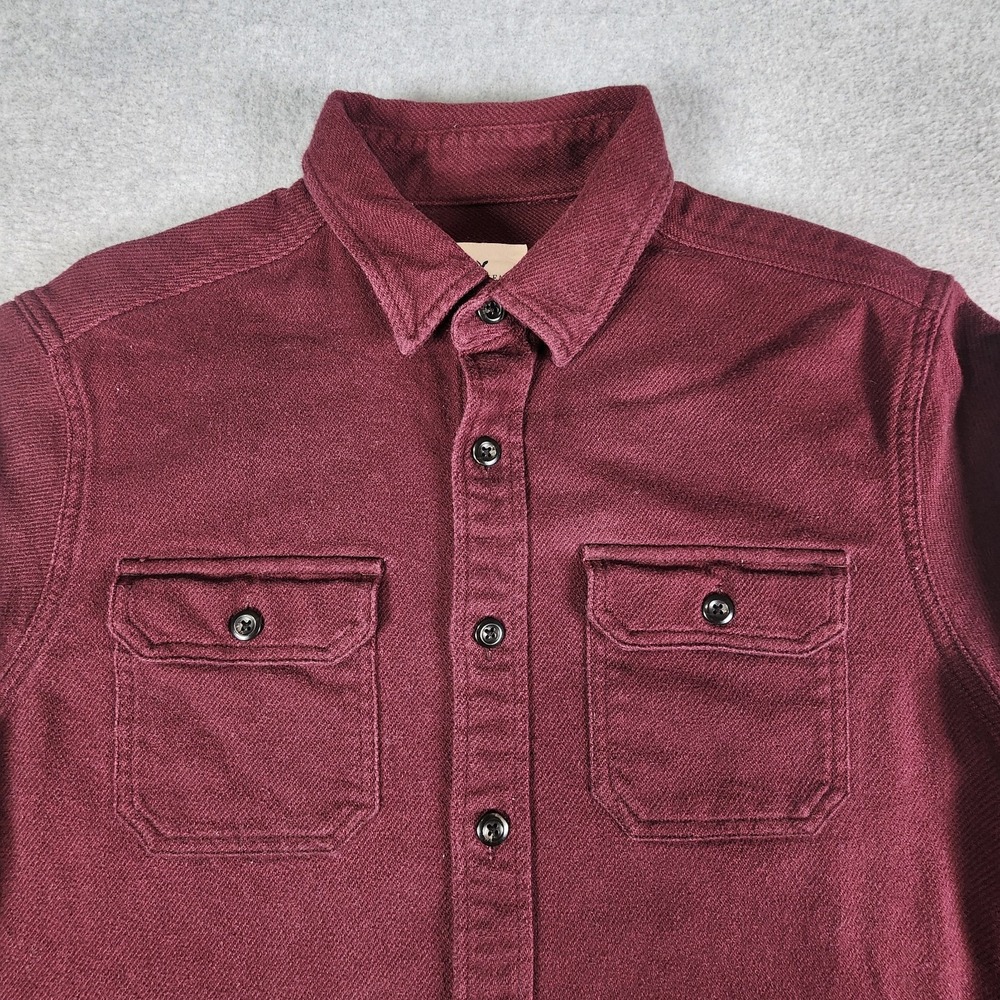 American Eagle Outfitters Flannel Shirt Mens M‎ Burgundy/Red Button Long Sleeve